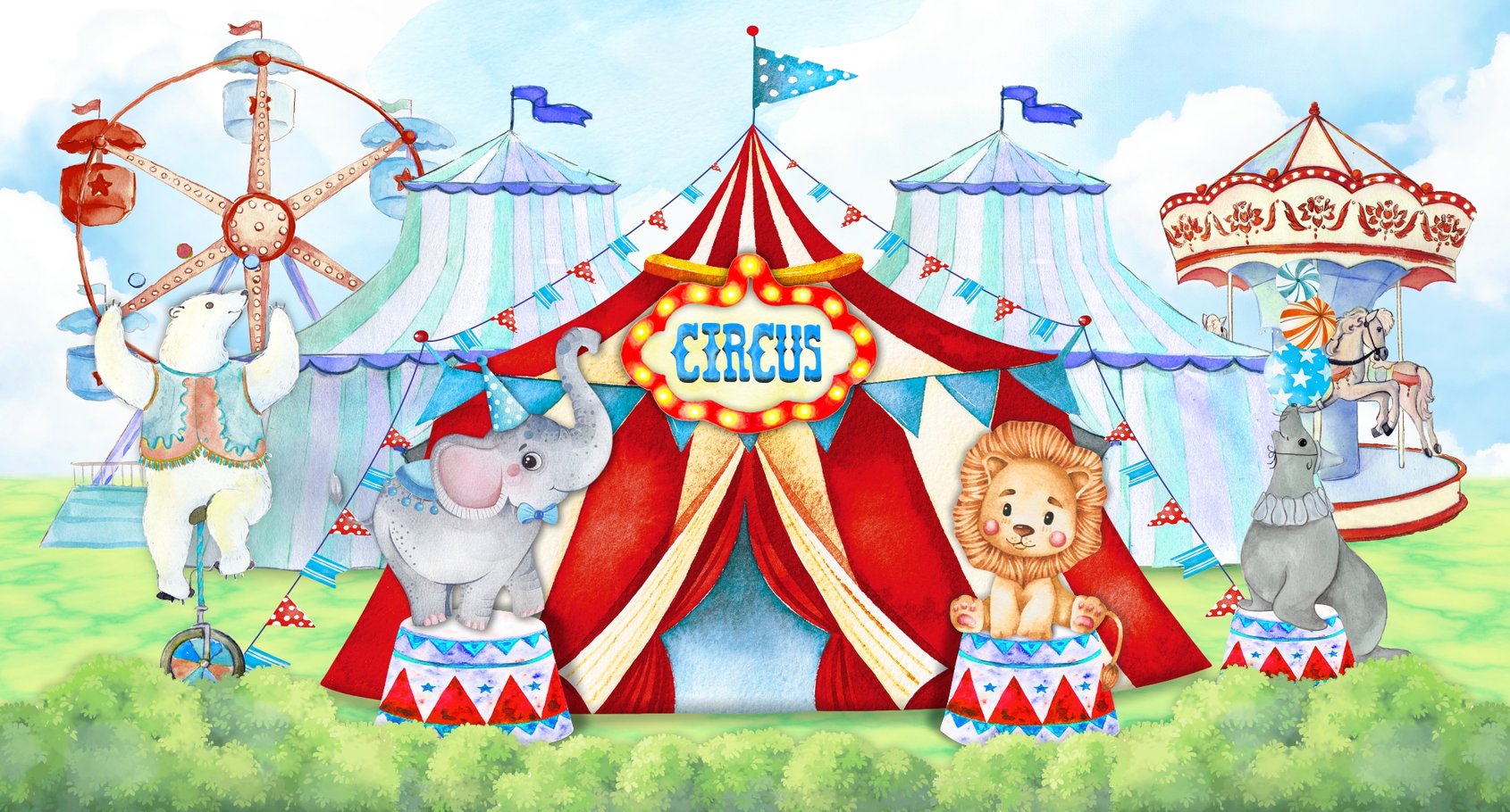 Capa do tema Circo Aquarela — Gustavo Faggiani Design